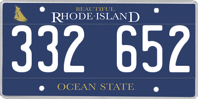 RI license plate 332652