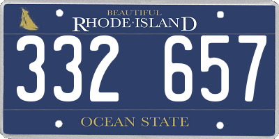 RI license plate 332657