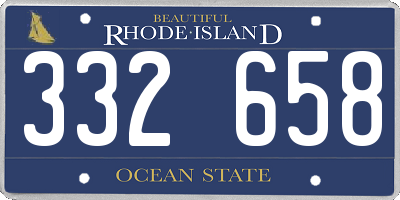 RI license plate 332658