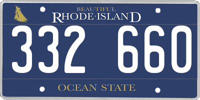 RI license plate 332660