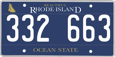 RI license plate 332663