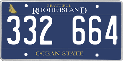 RI license plate 332664