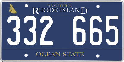RI license plate 332665