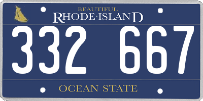 RI license plate 332667