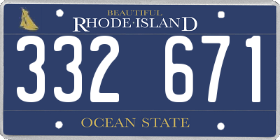 RI license plate 332671