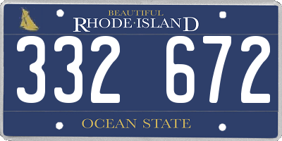 RI license plate 332672