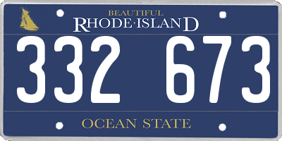 RI license plate 332673