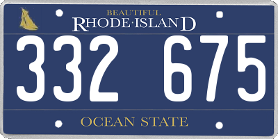RI license plate 332675