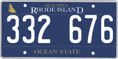 RI license plate 332676