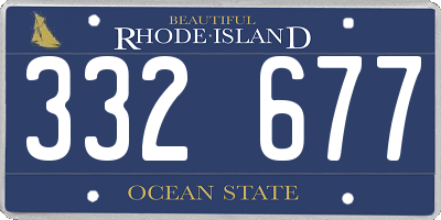 RI license plate 332677