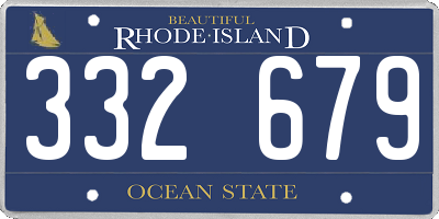RI license plate 332679