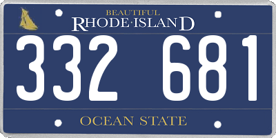 RI license plate 332681