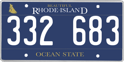 RI license plate 332683