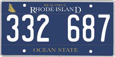 RI license plate 332687