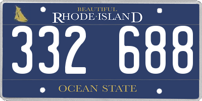 RI license plate 332688