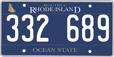 RI license plate 332689