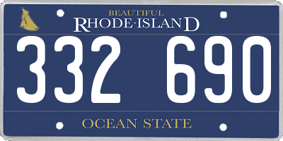 RI license plate 332690
