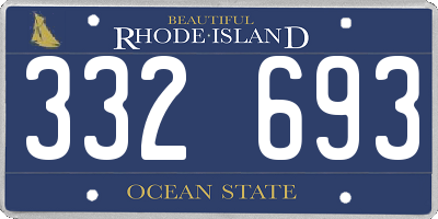 RI license plate 332693