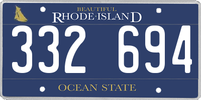 RI license plate 332694