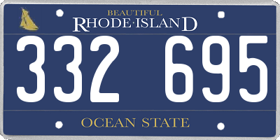 RI license plate 332695
