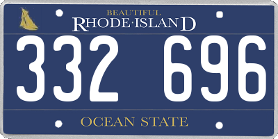 RI license plate 332696