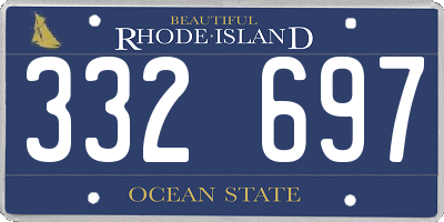 RI license plate 332697