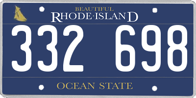 RI license plate 332698