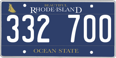 RI license plate 332700