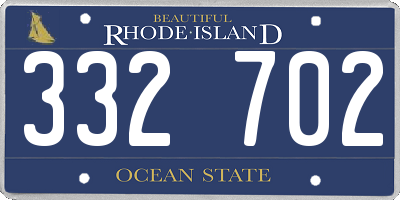 RI license plate 332702