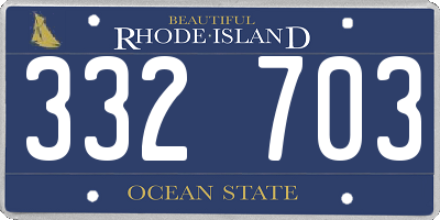 RI license plate 332703