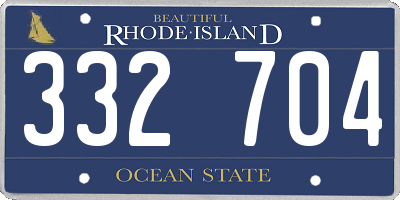 RI license plate 332704
