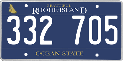 RI license plate 332705