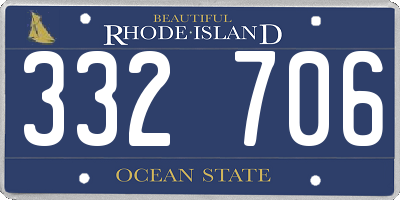 RI license plate 332706