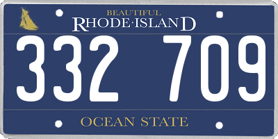 RI license plate 332709