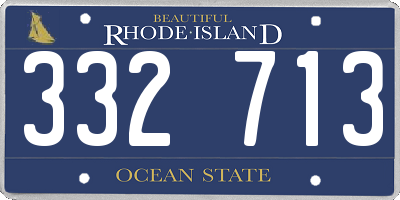 RI license plate 332713