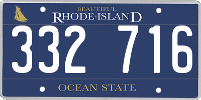 RI license plate 332716