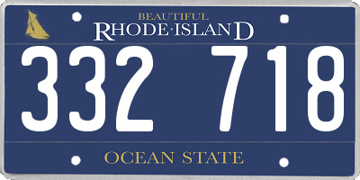 RI license plate 332718