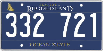 RI license plate 332721