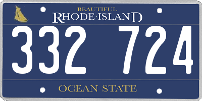 RI license plate 332724