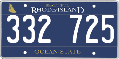 RI license plate 332725