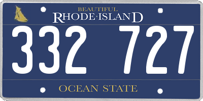 RI license plate 332727