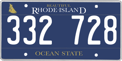 RI license plate 332728