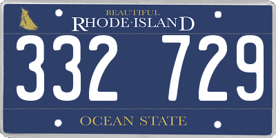 RI license plate 332729