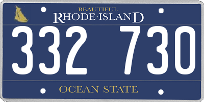 RI license plate 332730