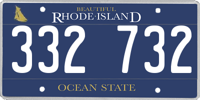 RI license plate 332732