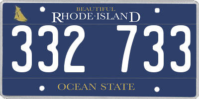 RI license plate 332733