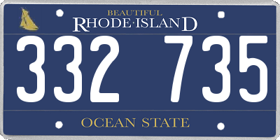 RI license plate 332735