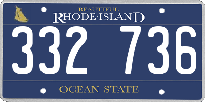 RI license plate 332736
