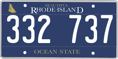 RI license plate 332737