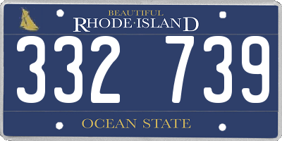 RI license plate 332739